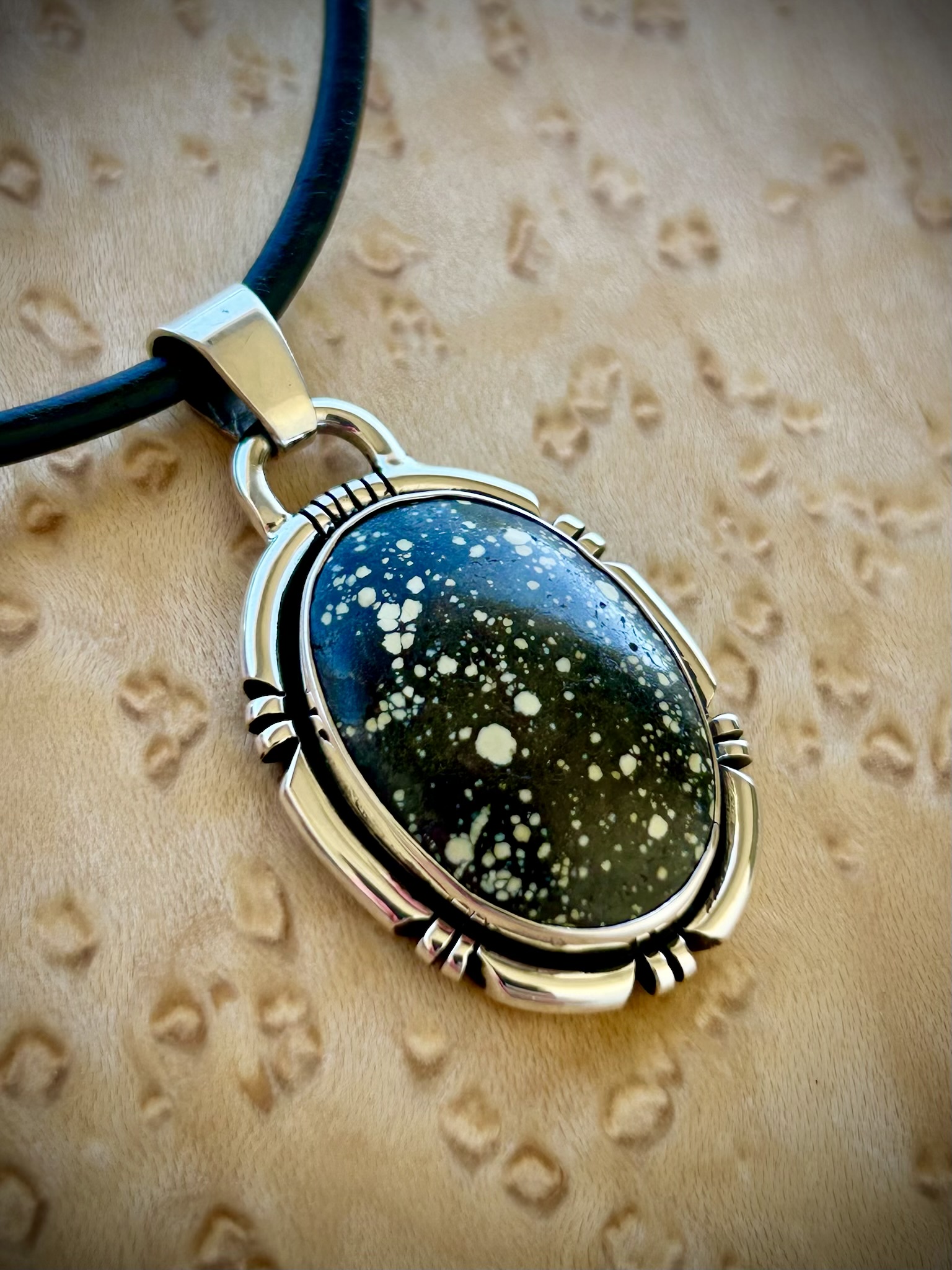New lander turquoise in a sterling silver pendant